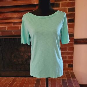 Talbots M- Lightweight/slub knit, light green top
